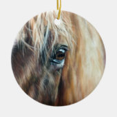 馬の目のクローズアップ セラミックオーナメント (正面)