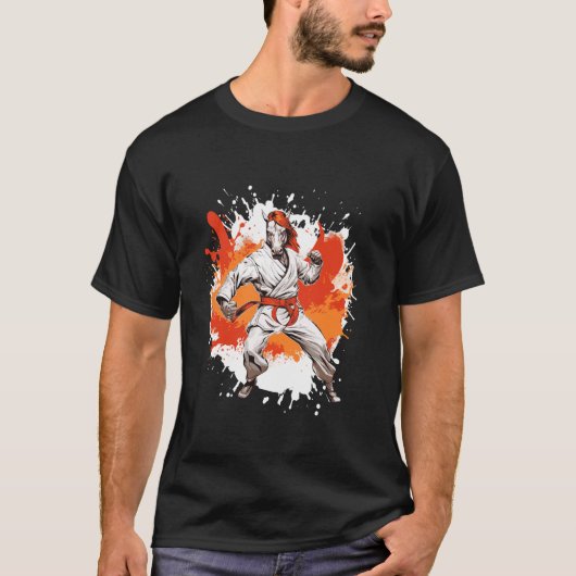 馬の空手道 動物ファイター 柔道 Tシャツ (正面)