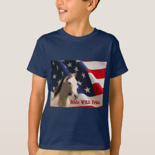 馬の米国旗はTシャツをからかいます Tシャツ
