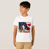 馬の米国旗はTシャツをからかいます Tシャツ (正面フル)