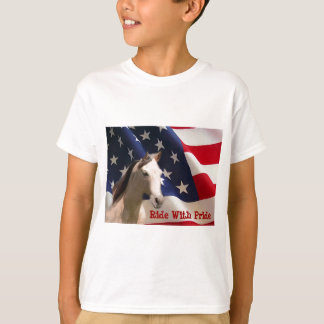 馬の米国旗はTシャツをからかいます Tシャツ