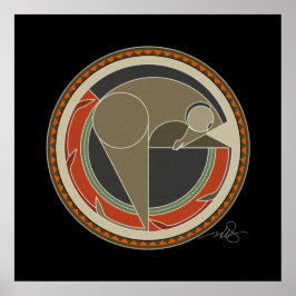 馬の精神の黒い背景 ポスター