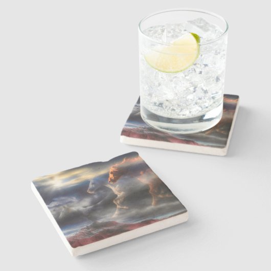 馬の精走霊 ストーンコースター (横)