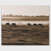 馬の素朴ヴィンテージセピアのテクスチャの分離 ラッピングペーパー (フラット)