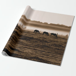 馬の素朴ヴィンテージセピアのテクスチャの分離 ラッピングペーパー