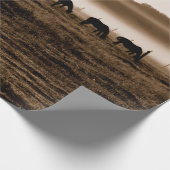 馬の素朴ヴィンテージセピアのテクスチャの分離 ラッピングペーパー (角)