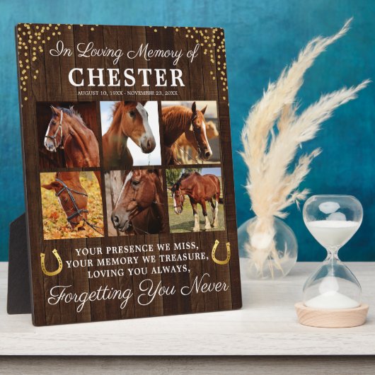 馬の素朴記念写真コラージュ フォトプラーク (側面)