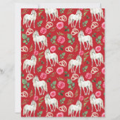 馬の結婚スクラップブック紙イン赤 (裏面)