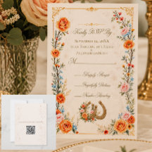 馬の結婚式RSVPカード