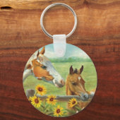 馬の絵画キーチェーン キーホルダー (正面)