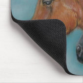 馬の絵画黒い子馬栗の茶色の葉 マウスパッド (コーナー)