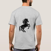 馬の線画ミニマリストベクターアート Tシャツ (裏面)