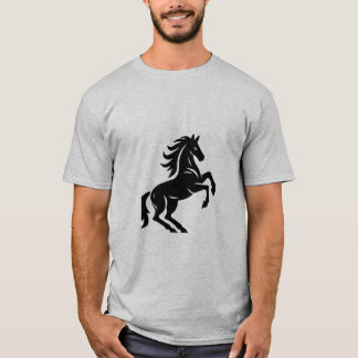 馬の線画ミニマリストベクターアート Tシャツ