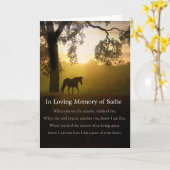 馬の美しい損失の悔やみや弔慰名前をカスタムするカード カード (黄色い花)