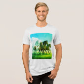 馬の群れ トライブレンドＴシャツ (正面全面)