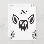 馬の耳とひまわり ミニマルデザイン ポストカード (正面/裏面)