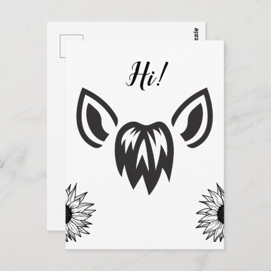 馬の耳とひまわり ミニマルデザイン ポストカード (正面/裏面)