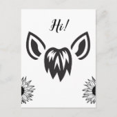 馬の耳とひまわり ミニマルデザイン ポストカード (正面)