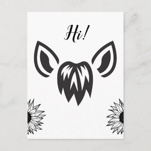 馬の耳とひまわり ミニマルデザイン ポストカード (正面)