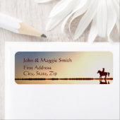 馬の背に乗る農業動物 ラベル (インサイチュ)