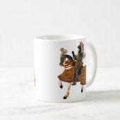 馬の背に鎧を着けた中世の騎士 コーヒーマグカップ (正面右)