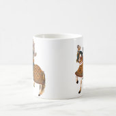 馬の背に鎧を着けた中世の騎士 コーヒーマグカップ (中央)