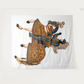 馬の背に鎧を着けた中世の騎士 タペストリー (正面(横))