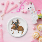 馬の背に鎧を着けた中世の騎士 ペーパープレート (パーティー)