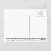 馬の背に黒足のインディアン ポストカード (裏面)