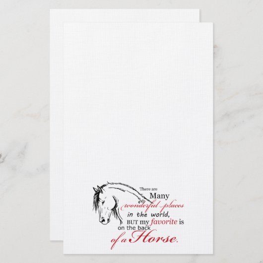 馬の背に 便箋 (正面/裏面)