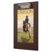 馬の背のヴィンテージ旅行ポスターのカウボーイ クリップボード (左)