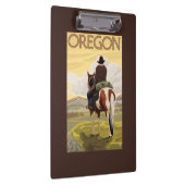 馬の背のヴィンテージ旅行ポスターのカウボーイ クリップボード (右)