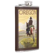 馬の背のヴィンテージ旅行ポスターのカウボーイ フラスク (右)