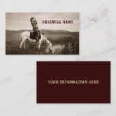 馬の背の名刺のヴィンテージのインディアン 名刺 (正面/裏面)