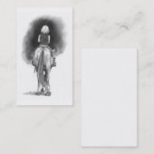 馬の背の名刺の鉛筆の芸術の女の子 名刺 (正面/裏面)