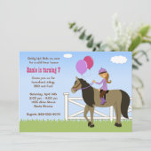 馬の背部乗馬の誕生日のパーティの招待状 招待状 (スタンド正面)
