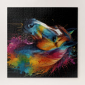 馬の色彩の鮮やかデザインは難しい ジグソーパズル (横)