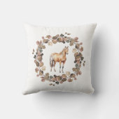 馬の花輪スロー枕 クッション (裏面)