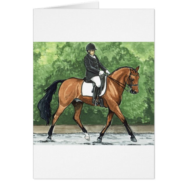 馬の芸術の馬場馬術の馬湾の小走りに走ること (正面)