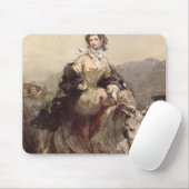 馬の若い女性 マウスパッド (マウス)