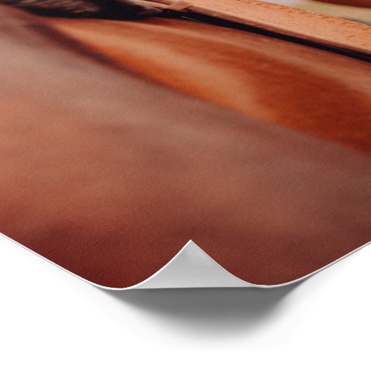 馬の茶色のカウボーイハットポスターを鞍する ポスター (角)