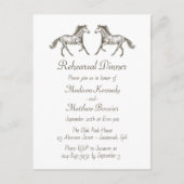 馬の茶色のカントリーウェスタンレハーサルディナー招待状 ポストカード (正面)