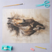 馬の茶色のギャロッピング 薄葉紙 (クラフト)