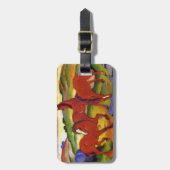 馬の荷物のラベルを牧草を食べているフランツ・マルク ラゲッジタグ (正面縦)