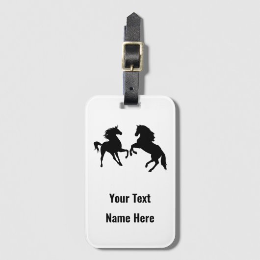 馬の荷物タグとカスタム文字名と色 ラゲッジタグ (正面縦)