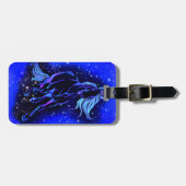 馬の荷物タグランニングのブルームーンライトナイト ラゲッジタグ (正面横)