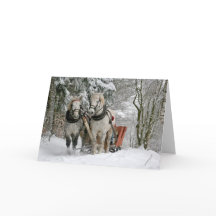 馬の荷車を引くクリスマス