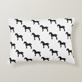 馬の荷車を引くシルエット アクセントクッション