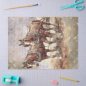 馬の荷車を引くデコページティッシュペーパー 薄葉紙 (クラフト)