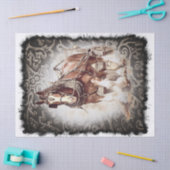 馬の荷車を引く切り離 薄葉紙 (クラフト)